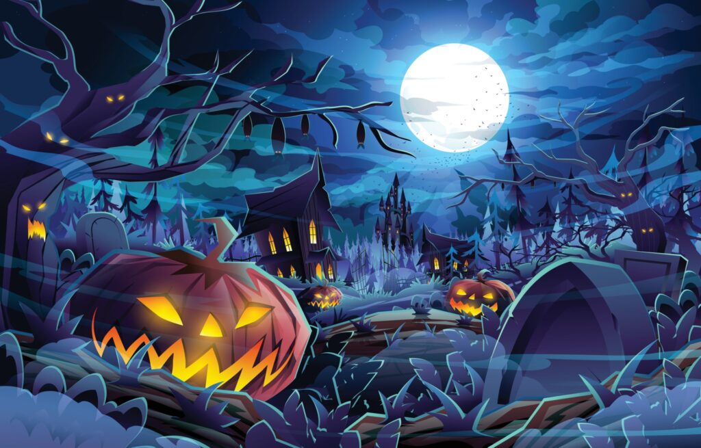spooky halloween background for teams